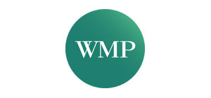 Green circle with white letters WMP in the center.